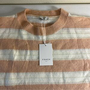 Frnch Paris Nordstrom Sweater Womens S/M Light Pink & White Striped